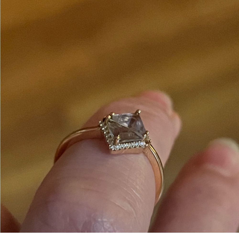 18k rose gold Bony levy ring amethyst topaz diamonds - Picture 5 of 5